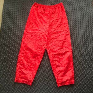 VINTAGE RED POLYESTER PAJAMA PANTS SIZE MEDIUM